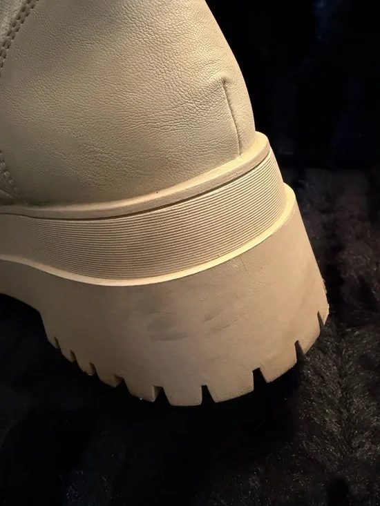 ASOS Public Desire Cream Combat Boots - Picture 6 of 16